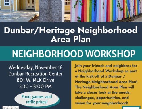 Dunbar / Heritage Neighborhood Workshop – Nov. 16